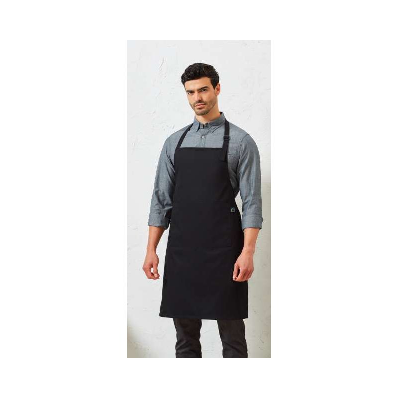 PR112 - COTTON BIB APRON, FAIRTRADE & ORGANIC CERTIFIED - Premier