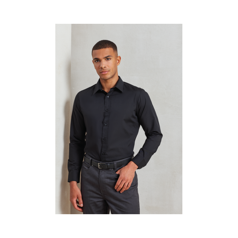 PR204 - MEN’S LONG SLEEVE FITTED POPLIN SHIRT - Premier