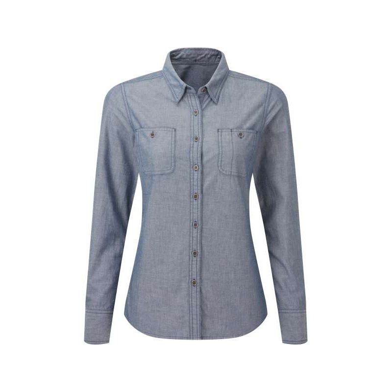 PR347 - WOMEN'S ORGANIC CHAMBRAY FAIRTRADE SHIRT - Premier